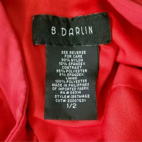 B Darlin Junior's Red Lace Fitted Dress Size 1/2 - Picture 7 of 8